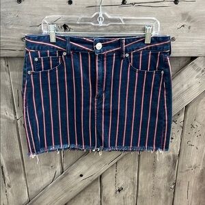 American Eagle Outfitters Blue and Red Mini Skirt Casual